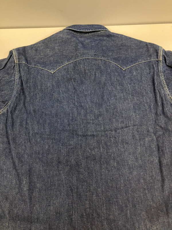 リーバイス Levi's Vintage Clothing LVC 90's 90年代 ショートホーン復刻 デニムウエスタンシャツ BIGE インディゴ made in USA アメリカ製  ヴィンテージ 長袖シャツ ブルー Mサイズ 101MT-4140