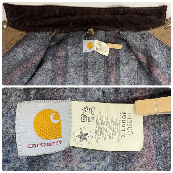 【曜日割引対象外】 カーハート Carhartt 90's ミシガンチョアコート USA製 ジャケット ブラウン XLサイズ 201MT-4783 VB