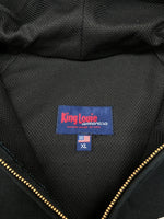 キングルイ King Louie WORK JACKET ワーク ジャケット ダック地 ジップアップ フーディ SEARS 企業ロゴ アウター 黒 ジャケット ワンポイント ブラック XLサイズ 104MT-2009
