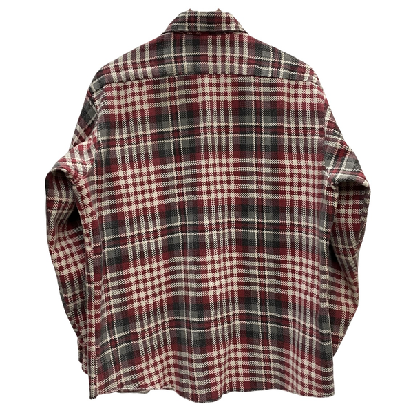 【曜日割引対象外】 ヴィンテージ vintage Sears 70's プリントネルチェックシャツ 長袖シャツ レッド 201MT-4675 VB