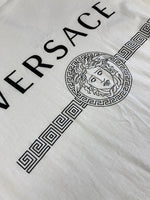 ヴェルサーチェ VERSACE ロゴプリント 半袖カットソー 白  Tシャツ ホワイト Mサイズ 101MT-3681