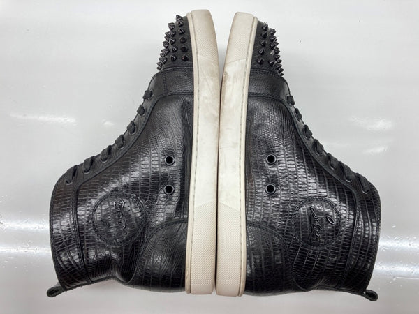 クリスチャン ルブタン Christian Louboutin Cl Moc Lug Lou Spikes Orlato Flat スパイク スタッズ 型押し SHOES SNEAKERS ハイカット BLACK 黒 レディース靴 スニーカー ブラック SIZE39 104S-1015