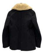 バレンシアガ BALENCIAGA イタリア製 Pコート ファー 紺 ジャケット ネイビー サイズ36 101LT-239