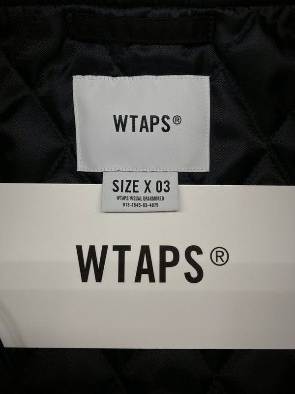 ダブルタップス WTAPS 23AW TEAM JACKET NYLON TWILL LEAGUE チーム ジャケット ナイロン ツイル リーグ 刺繍 アウター 黒 232TQDT-JKM05 サイズ 03 ジャケット ロゴ ブラック 104MT-870