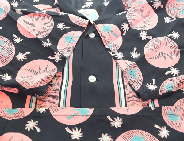 東洋エンタープライズ TOYOENTERPRISE DUKE KAHANAMOKU DUKE'S PALM TREE アロハシャツ ヤシの木 DK38334 ブラック LLサイズ 103MT-2787