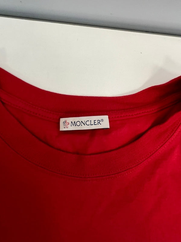 モンクレール MONCLER GENIUS ジーニアス 半袖カットソー 赤 ロゴプリント バックプリント Tシャツ レッド Sサイズ 101MT-4420