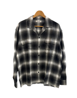ラディアル RADIALL BELAIR - OPEN COLLARED SHIRT L/S オープンカラーシャツ オンブレチェック 黒×白 チェック柄 RAD-24SS-SH004 長袖シャツ マルチカラー Lサイズ 101MT-5143