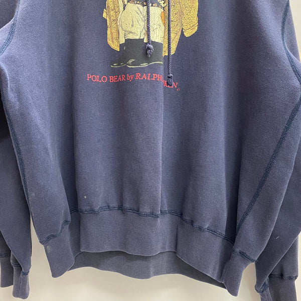 【曜日割引対象外】 ラルフローレン POLO RALPH LAUREN 90's 00's ポロベア パーカ ネイビー Lサイズ 201MT-4528 VB