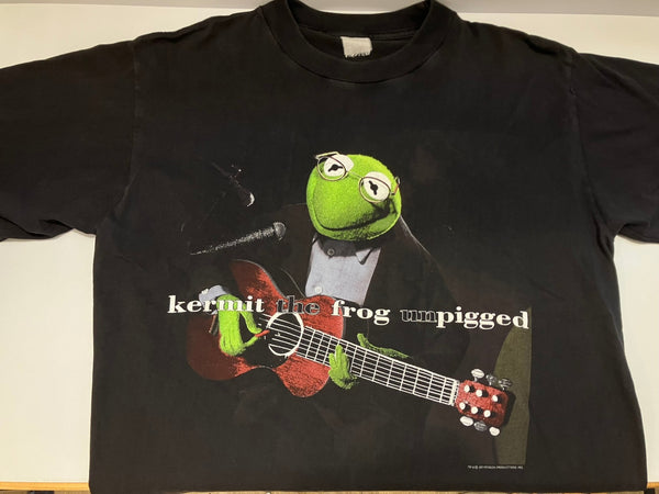 ヴィンテージ vintage 90s 90's Kermit the frog unpigged  Eric Clapton カーミット エリッククラプトン - Tシャツ ブラック フリーサイズ 101MT-3068