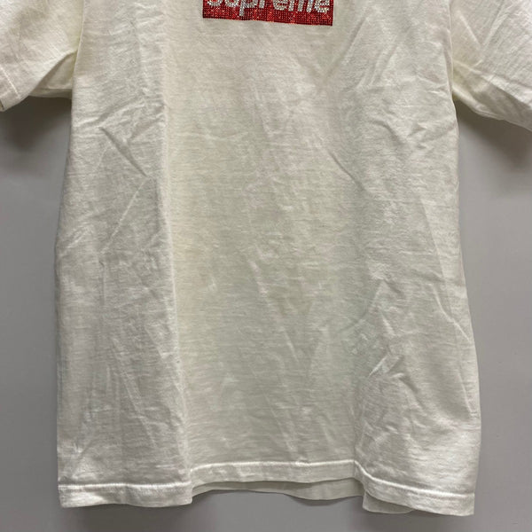 シュプリーム SUPREME × Swarovski Box logo Tee Tシャツ ホワイト Sサイズ 201MT-4805