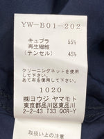 ワイズ Y's ヨウジヤマモト Yohji Yamamoto ブラウス フーディ キュプラ 再生繊維 テンセル 日本製 NAVY 紺 YW-B01-202 長袖シャツ ワンポイント ネイビー SIZE2 104LT-155