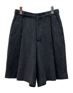 ドリスヴァンノッテン DRIES VAN NOTEN WIDE HALF PANTS ワイド ハーフ パンツ ジップフライ ショート タック 灰 ストライプ 020915-8223-901 ハーフパンツ グレー サイズ 46 104MB-256