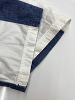 ヨウジヤマモト Yohji Yamamoto POUR HOMME PATCHWORK S/S SHIRT パッチワーク 半袖シャツ ボタン 白 紺 HU-B62-807 サイズ 2 半袖シャツ ロゴ ホワイト 104MT-1641