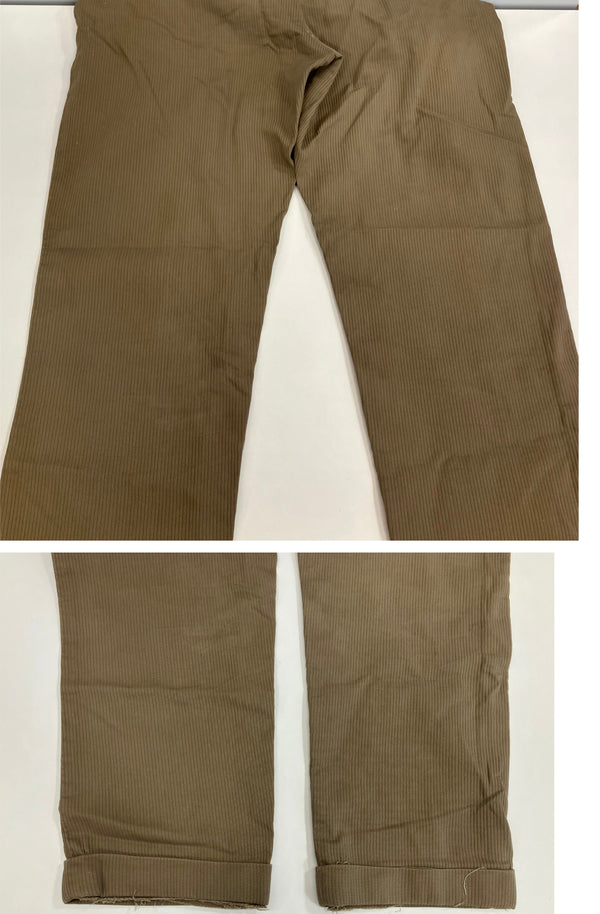 ヴィンテージ vintage ~50’s 50年代 EURO ユーロワーク ピケパンツ 太畝 ワークパンツ DOT SNAPPER WALDES ZIPPER サイドアジャスター付き スラックス ベージュ - 101MB-680