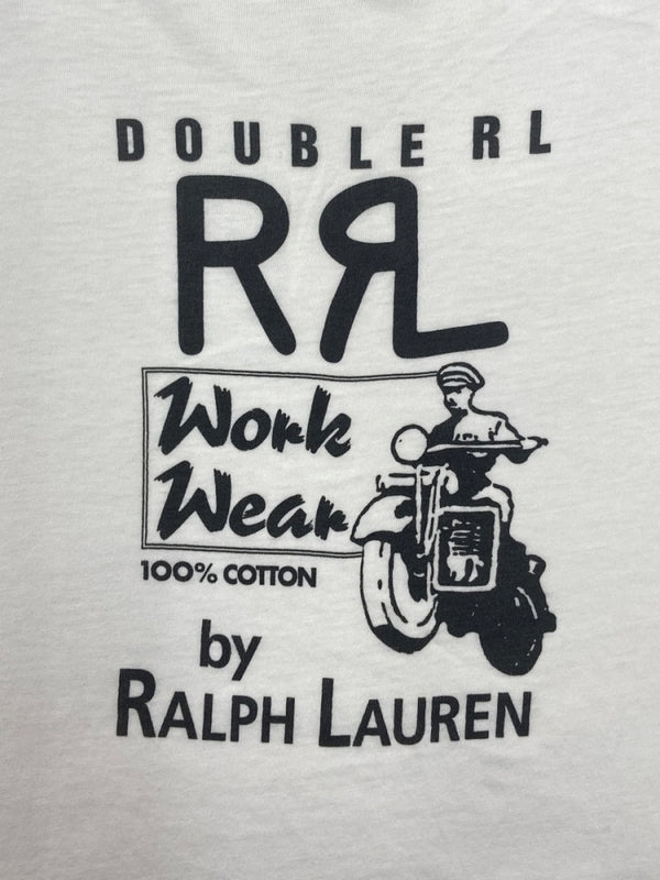 ダブルアールエル RRL 90s WORK WEAR T-SHIRT ワーク ウェア Tシャツ 半袖 USA製 プリント Ralph Lauren 白 Tシャツ ロゴ ホワイト XLサイズ 104MT-1516