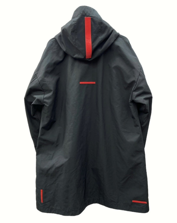 ダブレット doublet 17AW HIGH DENSITY MATERIAL COAT ハイ デンシティー マテリアル コート フード ジャケット アウター 黒 17AW10CO18 ジャケット ロゴ ブラック Mサイズ 104MT-1132