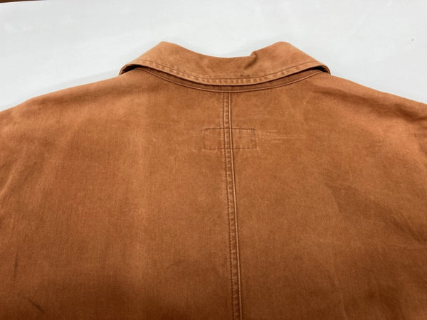 ダブルアールエル RRL 90s 90年代 三ツ星タグ JACKET カバーオール ステンカラー テーラード フロントボタン ヴィンテージ VINTAGE ラルフローレン RALPH LAUREN コットン 香港製 BROWN 茶色 ジャケット ブラウン Lサイズ 104MT-2032