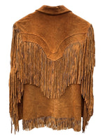 ヴィンテージ vintage MS.PIONEER USA製 70's~90’s GENUINE LEATHER 本革 スウェード ウエスタン フリンジ テーラード フロントボタン BROWN 茶色 ジャケット ブラウン SIZE8 104LT-198
