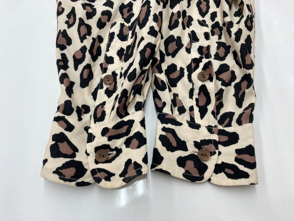 ワコマリア WACKO MARIA オープンカラー 開襟シャツ フロントボタン レオパード柄 ヒョウ柄 レーヨン MADE IN JAPAN 日本製 ベージュ系 茶色 長袖シャツ 総柄 ベージュ Lサイズ 104MT-1816