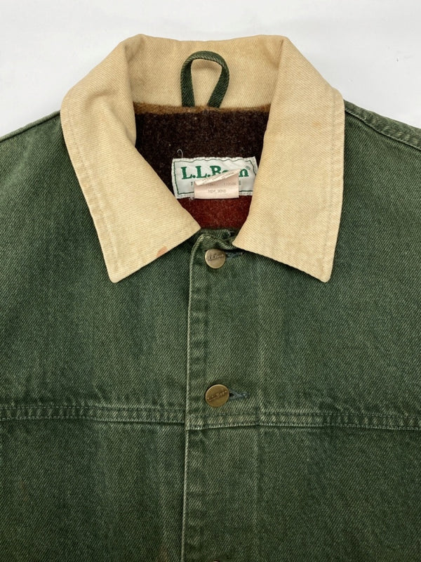 エルエルビーン L.L.Bean 70s 80s DENIM JACKET デニム ジャケット Gジャン カバーオール ブランケット ヴィンテージ アウター 緑 S945 ジャケット 無地 カーキ Sサイズ 104MT-1783