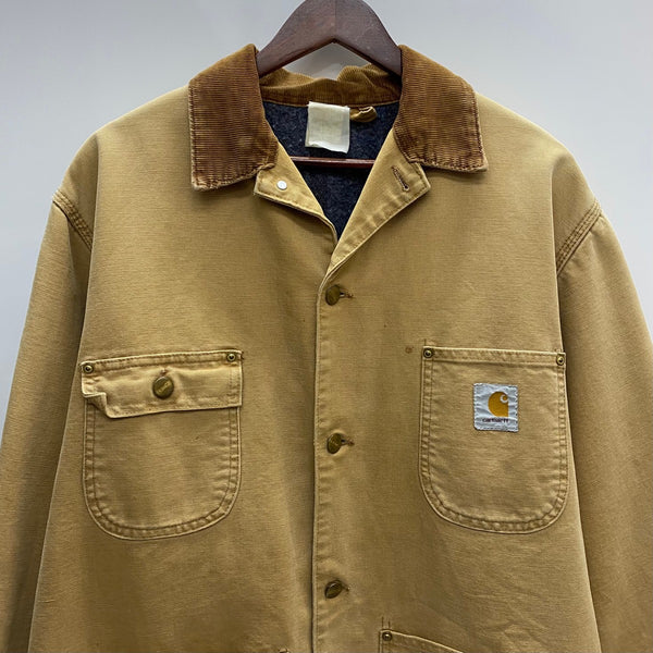 【曜日割引対象外】 カーハート Carhartt 90's 00's USA製 ミシガンチョアコート ジャケット ベージュ 201MT-4453 VB