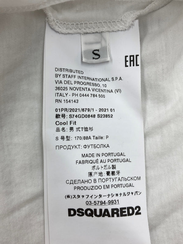 ディースクエアード DSQUARED2 21SS Maple Leaf T-Shirt Icon ロゴ メープル リーフ 半袖 カットソー クルーネック WHITE 白 S74GD0848 S23852 Tシャツ プリント ホワイト Sサイズ 104LT-158