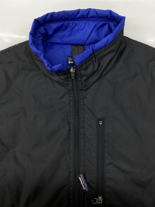 パタゴニア Patagonia PUFFBALL VEST パフボール ベスト ハーフジップ アウトドア 青 黒 ベスト ロゴ ブラック Sサイズ 104MT-2198