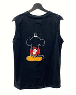 ナンバーナイン NUMBER (N)INE × Disney ディズニー PRINT SLEEVELESS TEE プリント ノースリーブ ミッキーマウス アーカイブ 黒 サイズ 3 ノースリーブ キャラクター ブラック 104MT-1174