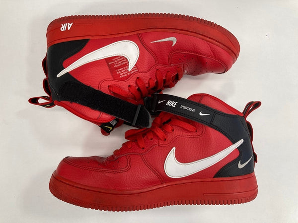 ナイキ NIKE Air Force 1 Mid Utility University Red ナイキ エアフォース1 ミッド ユーティリティ ユニバーシティ レッド 804609-605 メンズ靴 スニーカー レッド 28cm 101sh-1882