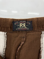 ダブルアールエル RRL 90s CORDUROY PANTS コーデュロイ パンツ ボタンフライ ワーク トラウザーズ 三ツ星タグ Ralph Lauren 茶 無地 ボトムスその他 ブラウン 38×33 104MB-347