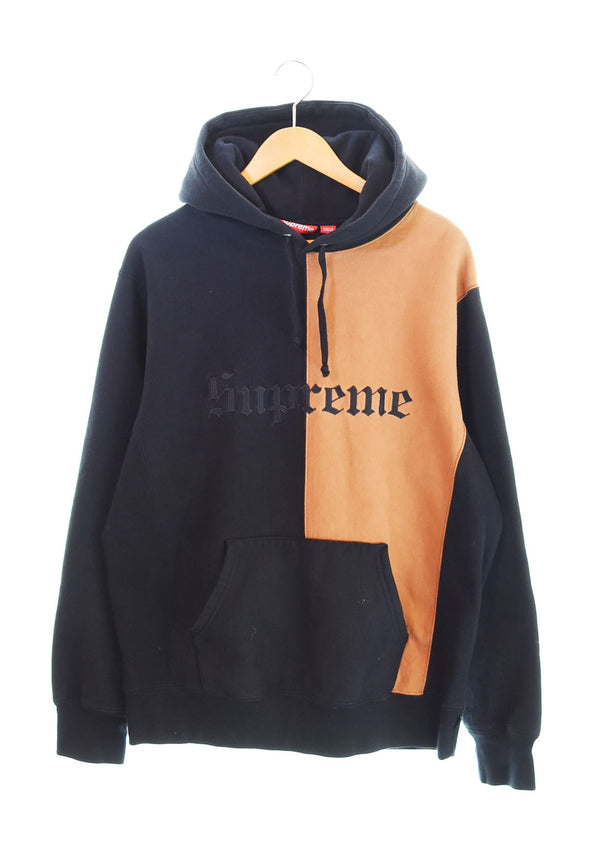 シュプリーム SUPREME 17AW Split Old English Hooded Sweatshirt パーカ ブラック Lサイズ 103MT-2004