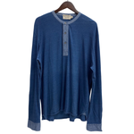 【曜日割引対象外】 ダブルアールエル RRL 初期 デニム切替 マチ付き 長袖カットソー ブルー XLサイズ 201MT-4088 VB