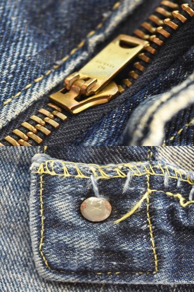 リー Lee 50s Vintage 101Z センター黒タグ GRIPPER ZIPPER 革パッチ ボタン裏X 赤耳 50's ヴィンテージ  デニム ネイビー 103MB-627