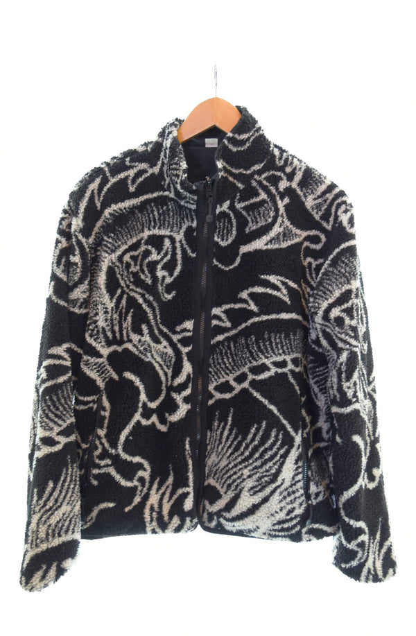 ステューシー STUSSY  Dragon Sherpa Reversible リバーシブル シェルパ フリースジャケット 黒 118510 ジャケット ブラック Sサイズ 103MT-1599