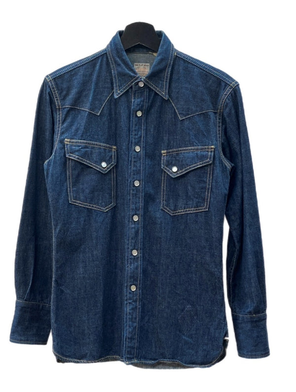 ザフラットヘッド THE FLAT HEAD DENIM WESTERN SHIRT デニム ウエスタン シャツ 長袖 インディゴ 青 7001 サイズ 36 長袖シャツ 無地 ブルー 104MT-1342