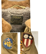 バズリクソンズ BUZZ RICKSON'S Type B-10 SUPERIOR TOGS CORP. 23rd FIGHTER GROUP PATCH & PAINT KHAKI フライトジャケット ミリタリー 40 ジャケット カーキ Lサイズ 101MT-3147