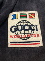 グッチ GUCCI CARGO PANTS カーゴ パンツ ボタンフライ ロゴパッチ ジョガー ズボン 黒 ロゴ カーゴパンツ ブラック サイズ 48 104MB-385