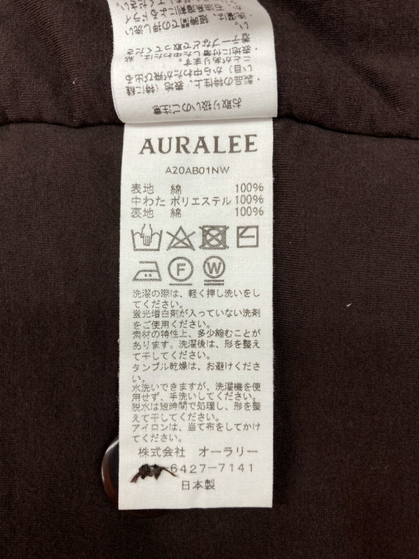 オーラリー AURALEE 20AW DOUBLE CLOTH PUFFER BLOUSON ダブル クロス パファー ブルゾン アウター ジャケット 茶色 A20AB01NW 4 ジャケット 無地 ブラウン 104MT-850