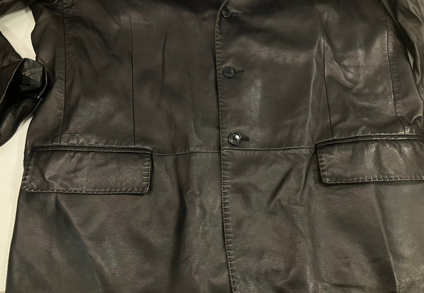 ブルーノマリ BRUNOMAGLI レザーテーラードジャケット 54 ジャケット ブラック 101MT-5298