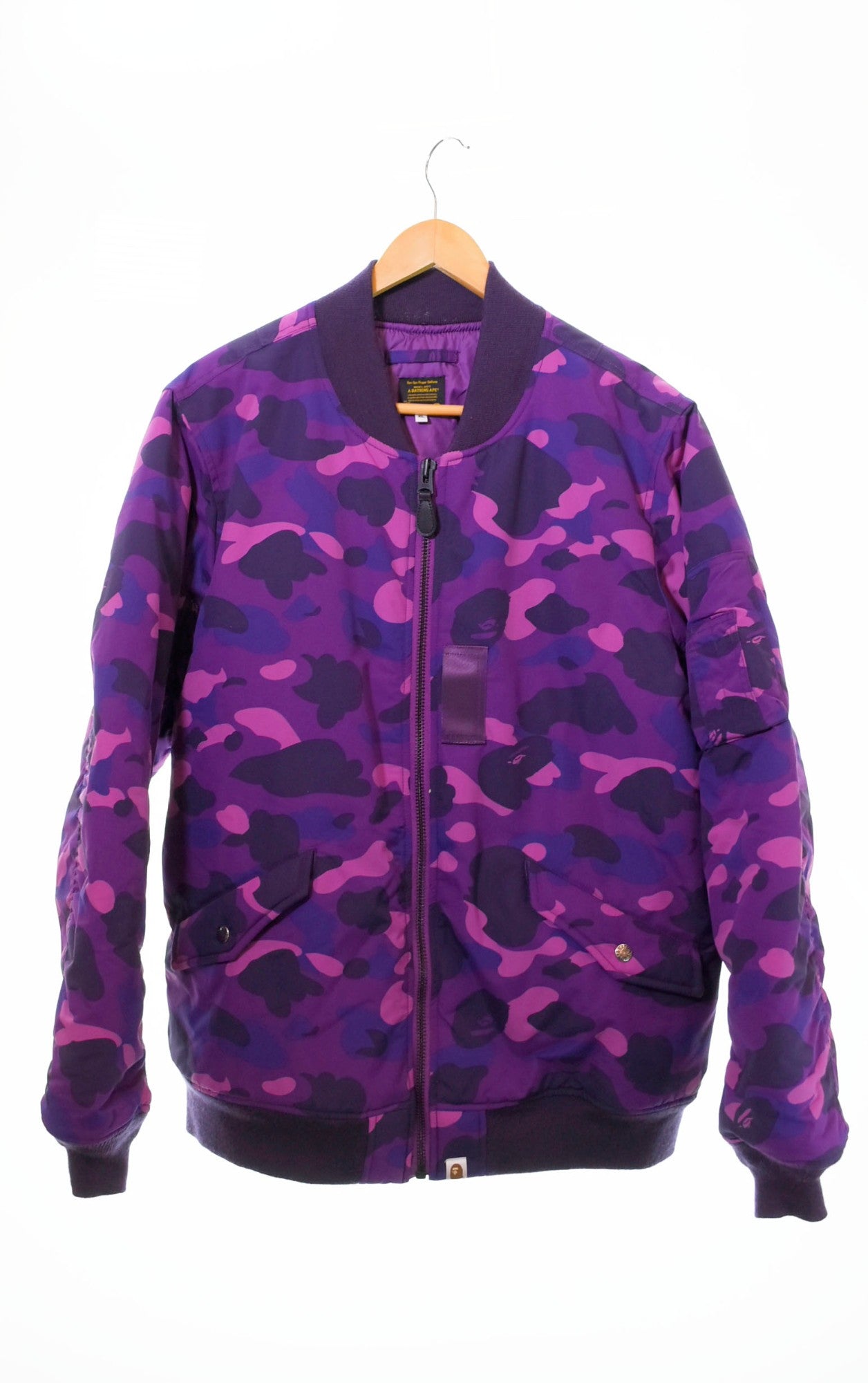 アベイシングエイプ A BATHING APE CAMO MA-1 フライト ジャケット 紫