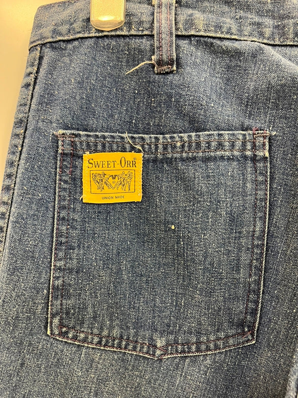 ヴィンテージ vintage 70s 70's 70年代 SWEET ORR セーラーパンツ SCOVILLジップ フレアデニム フレアパンツ ボトムスその他 ブルー 101MB-738