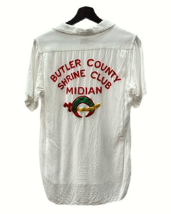 ヴィンテージ vintage 60s Service Bowling Shirt サービス ボーリング シャツ 開襟 刺繍 チェーン UNION MADE 半袖 白 サイズ 14-14 1/2 半袖シャツ ロゴ ホワイト 104MT-1220