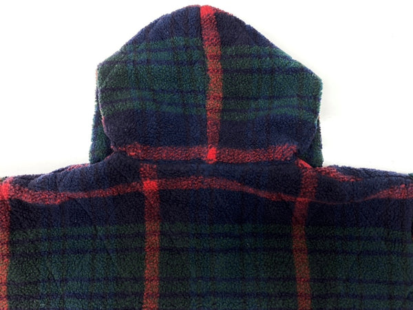 チャップス CHAPS 90s BOA DUFFEL COAT ボア ダッフル コート ジップアップ 木トグル Ralph Lauren アウター ジャケット 赤 緑 紺 D-OS1380 コート チェック ネイビー Lサイズ 104MT-2201