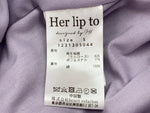 ハーリップトゥー Her lip to AIRY VOLUME SLEEVE DRESS エアリー ボリューム スリーブ ドレス ハイウエスト ウエストマーク MISTY LILAC くすみピンク 1231305044 ワンピース ピンク Sサイズ 104LT-168