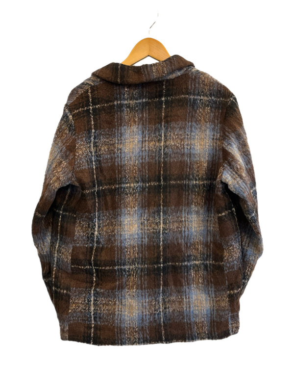 アクレント ACLENT ルーズシャギーダブルジャケット チェック ジャケット ブラウン フリーサイズ 101LT-251