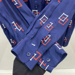 【曜日割引対象外】 グルービンハイ GROOVIN' HIGH The GROOVIN HIGH 長袖シャツ ネイビー Lサイズ 201MT-4213 VB