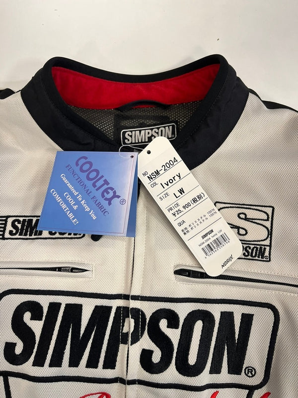 シンプソン SIMPSON Mesh Jacket メッシュジャケット バイカージャケット レーシングジャケット 白 NSM-2004 LW ジャケット ホワイト 101MT-5222