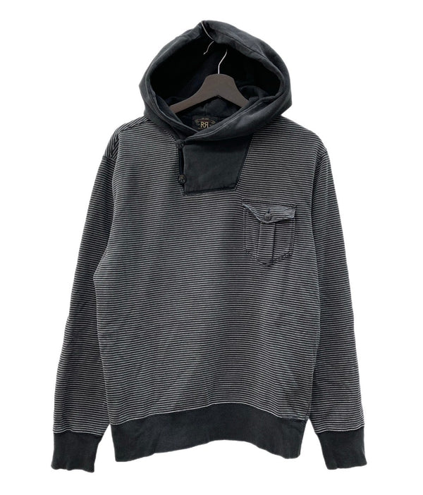 ダブルアールエル RRL Marine Hoodie Sweat マリン フーディー スウェット 黒 パーカ ボーダー ブラック Mサイズ 104MT-2055