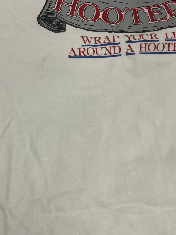 ヴィンテージ vintage 90's 90年代 FRUIT OF THE LOOM HOOTERS フーターズ ピンナップガール アートT 企業モノ シングルステッチ MADE IN USA アメリカ製 XL Tシャツ ホワイト LLサイズ 101MT-4916