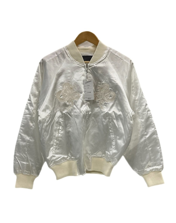 ほしひめ Hoshihime 星姫 スカジャン 龍刺繍 スカジャン サテン 白 F-005 ジャケット ホワイト フリーサイズ 101MT-5385